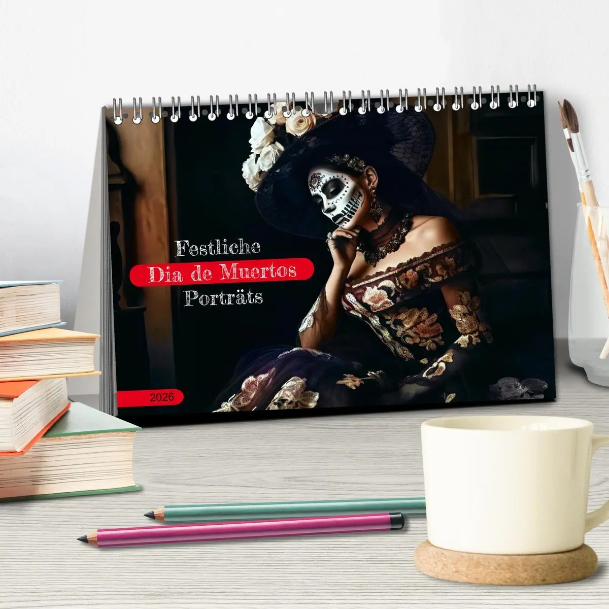 Bild: 9783457523490 | Festliche Dia de Muertos Porträts (Tischkalender 2026 DIN A5 quer),...
