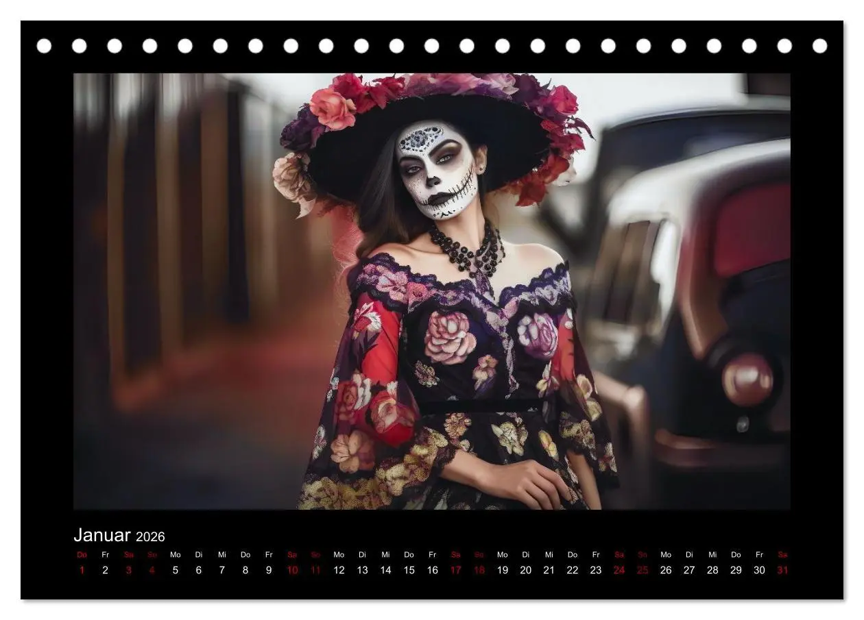 Bild: 9783457523490 | Festliche Dia de Muertos Porträts (Tischkalender 2026 DIN A5 quer),...
