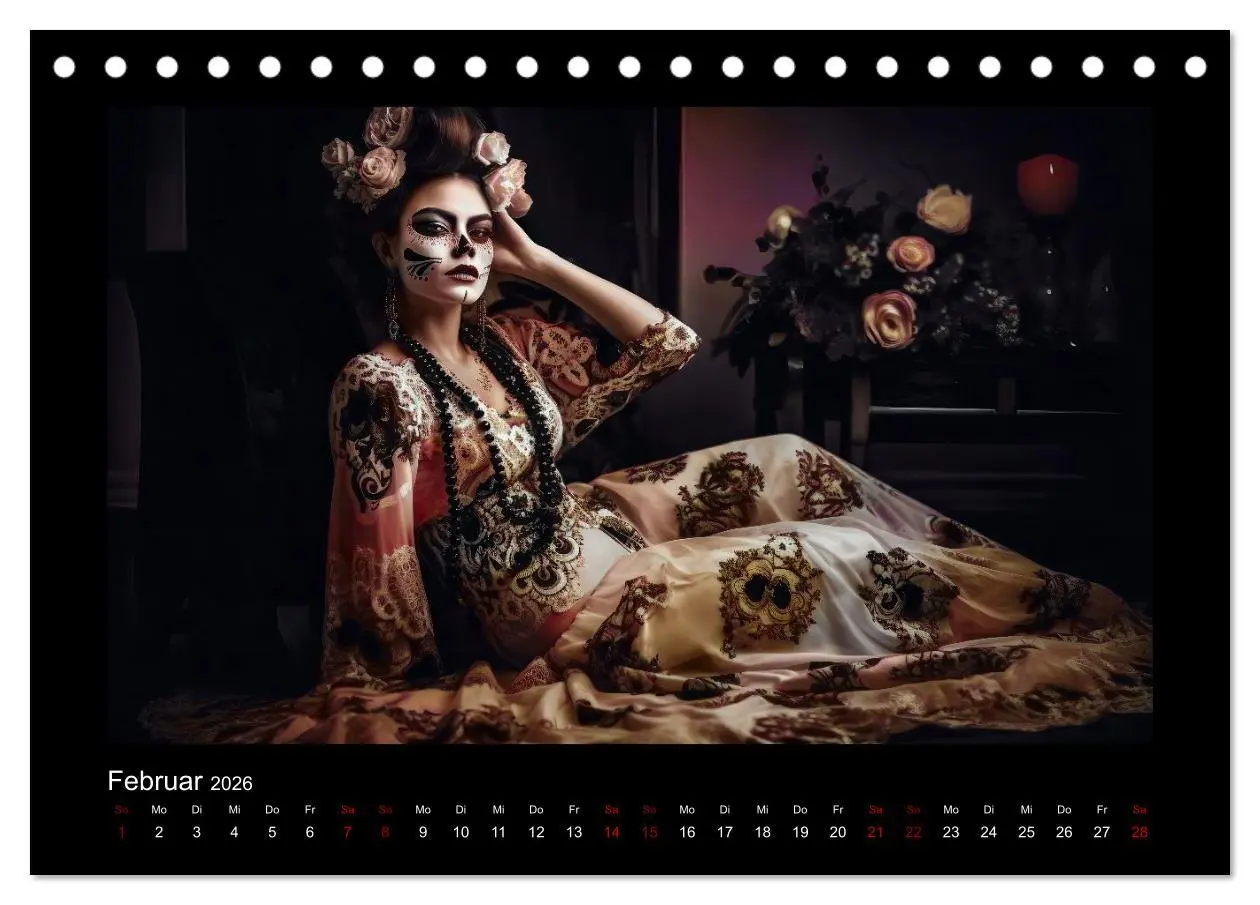 Bild: 9783457523490 | Festliche Dia de Muertos Porträts (Tischkalender 2026 DIN A5 quer),...