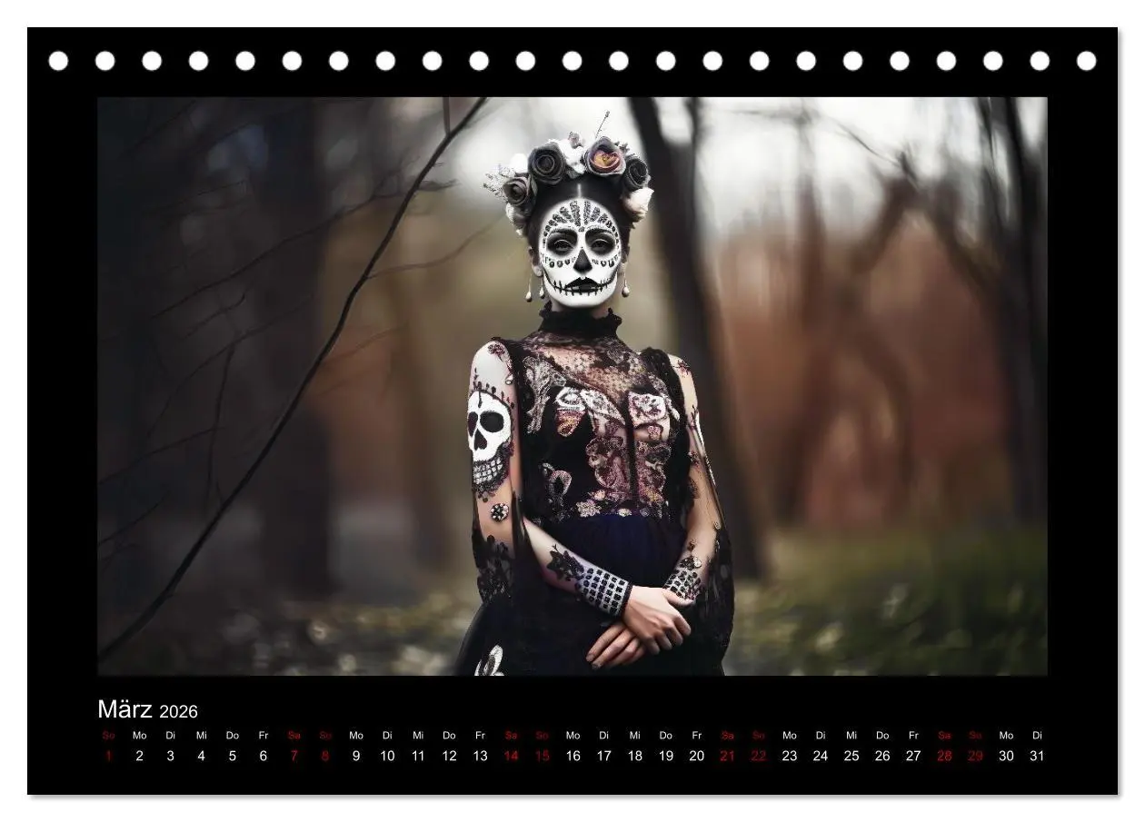Bild: 9783457523490 | Festliche Dia de Muertos Porträts (Tischkalender 2026 DIN A5 quer),...