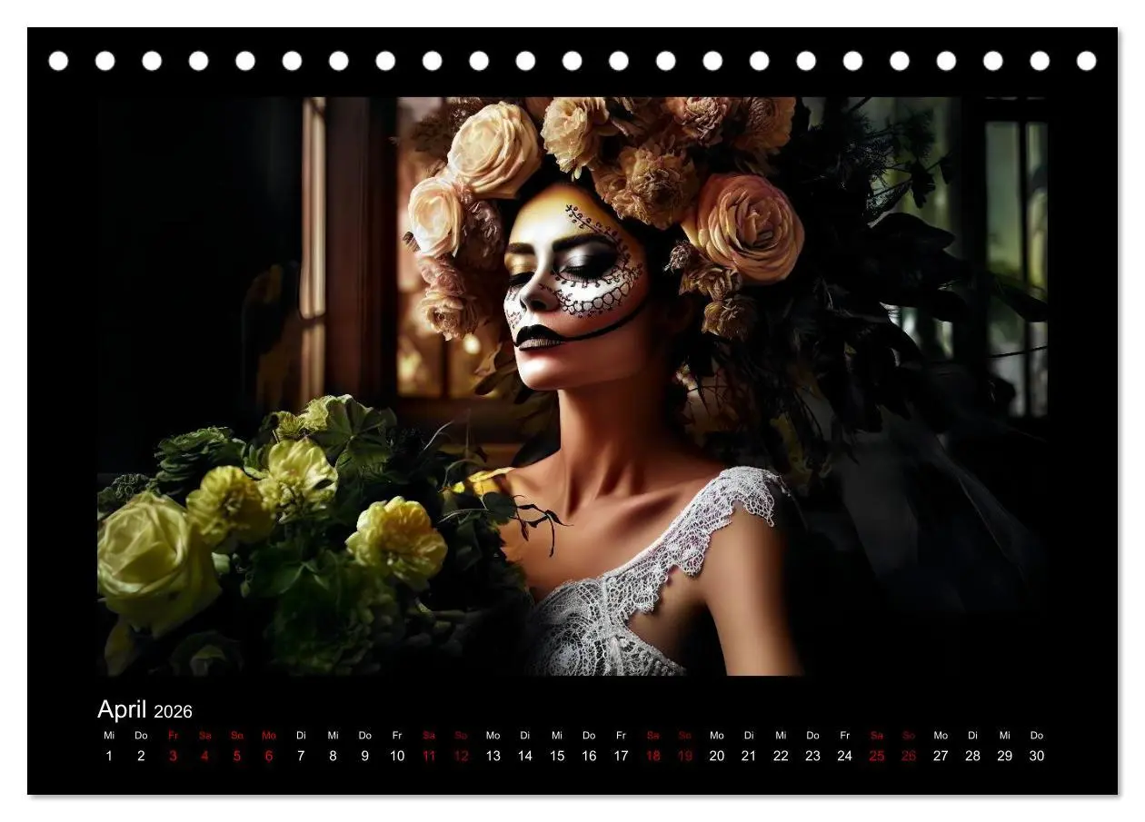 Bild: 9783457523490 | Festliche Dia de Muertos Porträts (Tischkalender 2026 DIN A5 quer),...