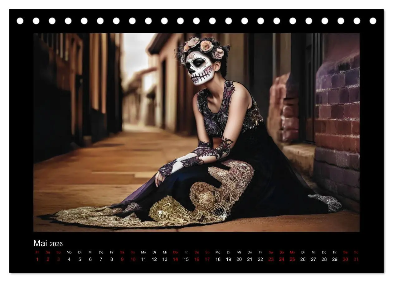 Bild: 9783457523490 | Festliche Dia de Muertos Porträts (Tischkalender 2026 DIN A5 quer),...