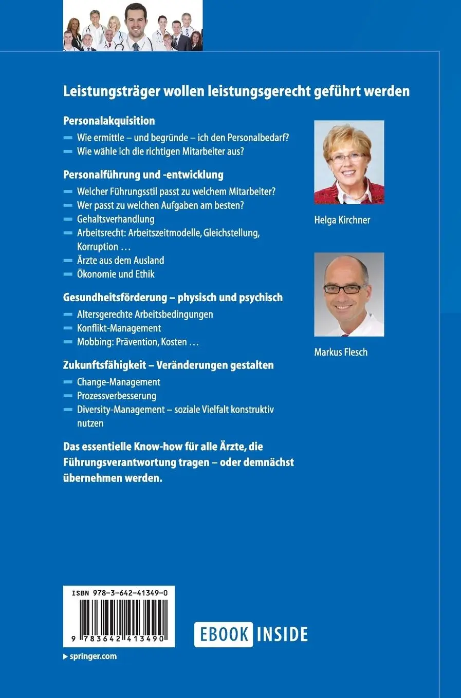 Rückseite: 9783642413490 | Personalmanagement für Leitende Ärzte | Markus Flesch (u. a.) | Bundle