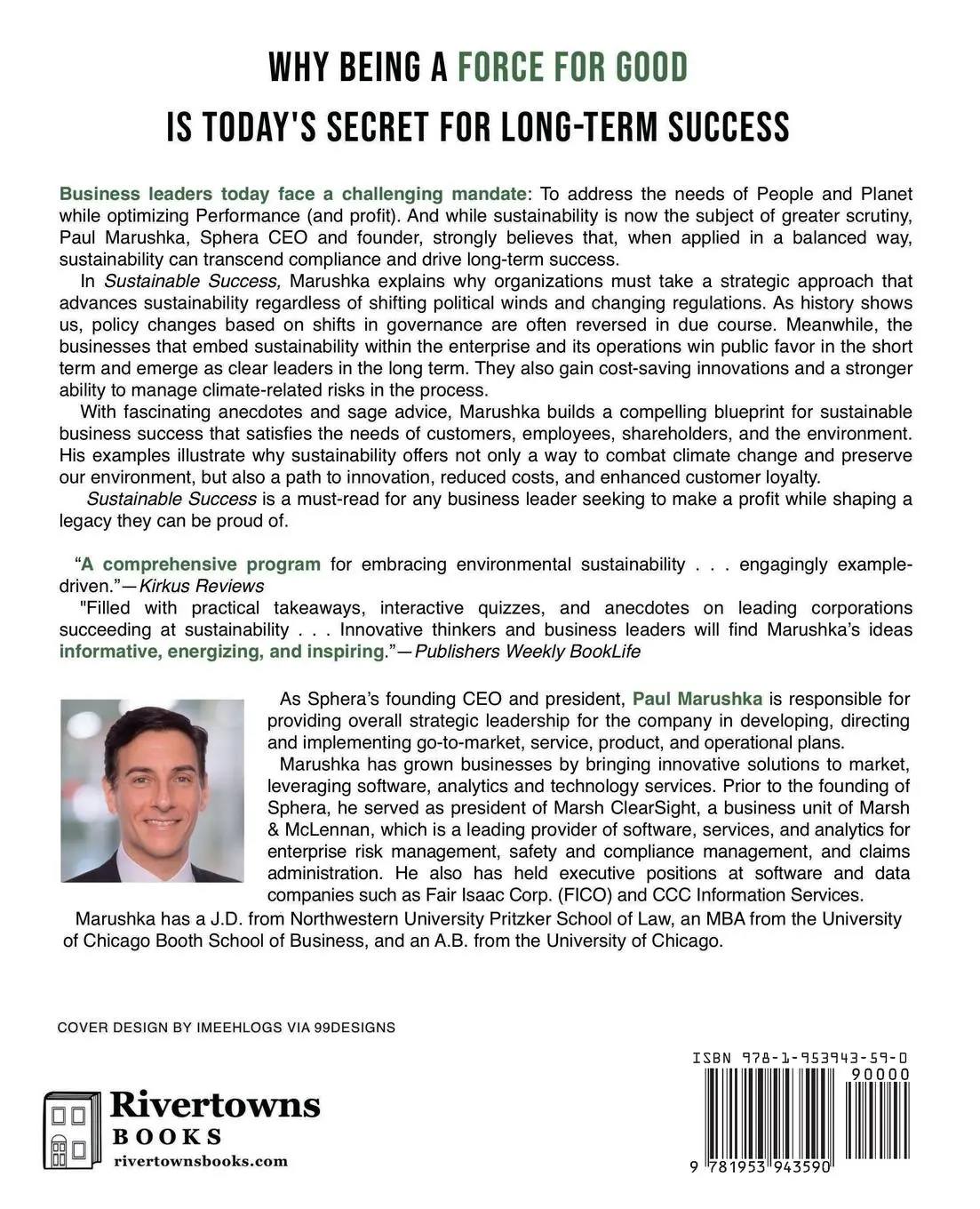 Rückseite: 9781953943590 | Sustainable Success | How Businesses Win as a Force for Good | Buch