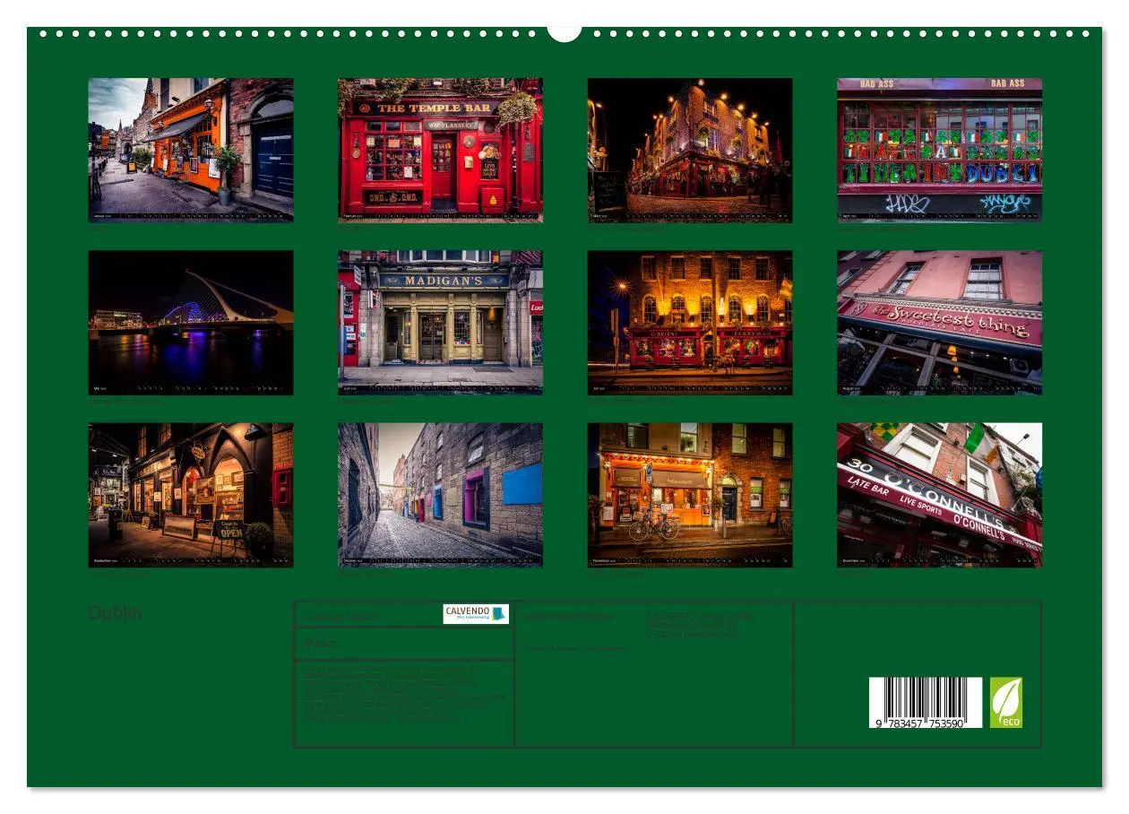 Bild: 9783457753590 | Dublin (hochwertiger Premium Wandkalender 2026 DIN A2 quer),...
