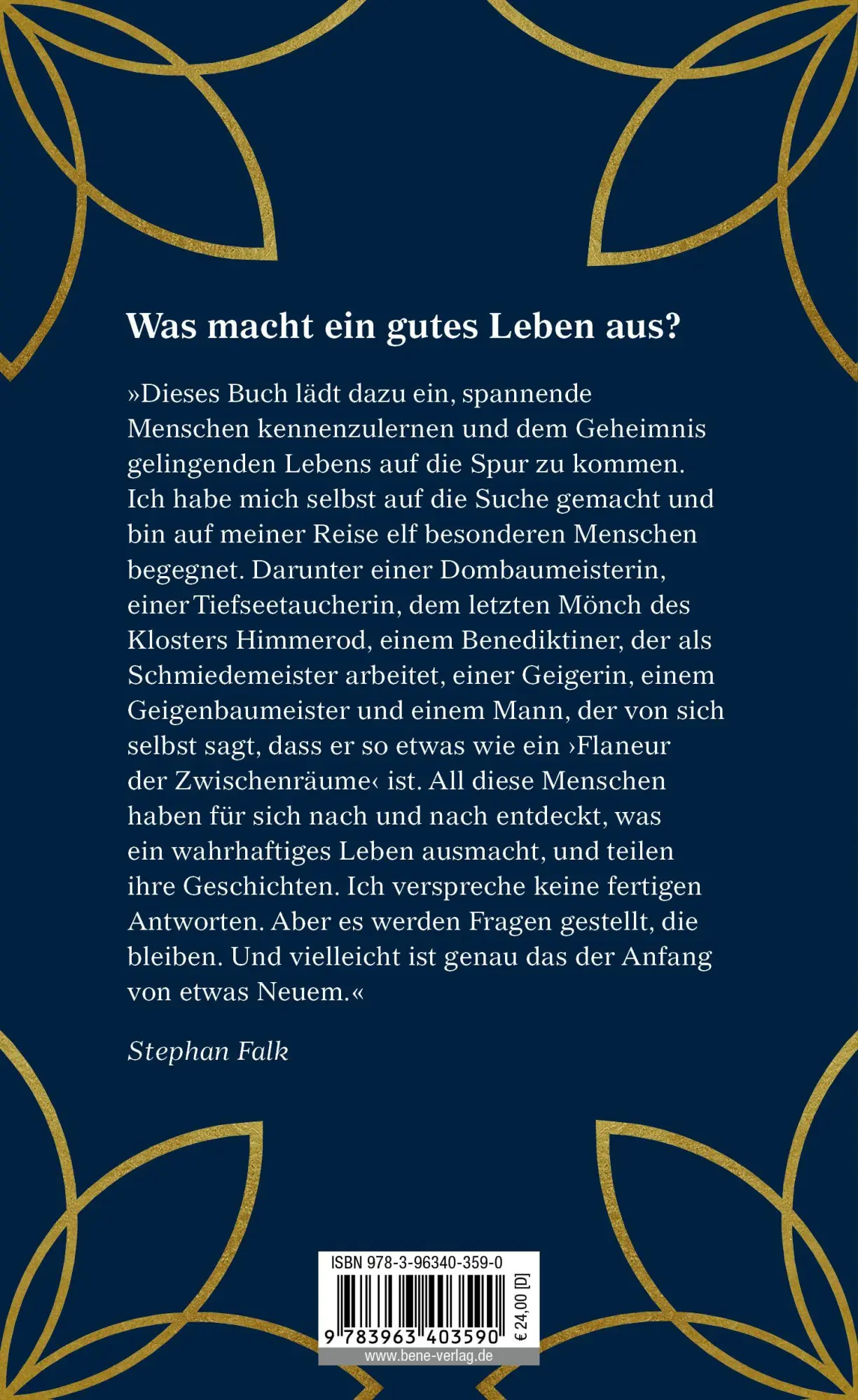 Rückseite: 9783963403590 | Auf der Suche nach dem Geheimnis gelingenden Lebens | Stephan Falk