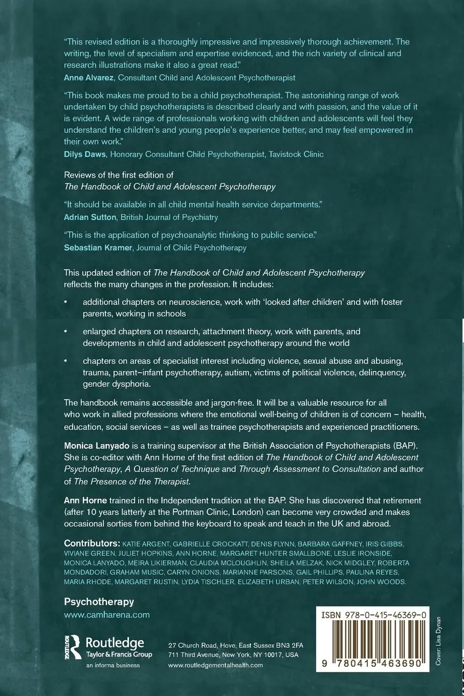 Rückseite: 9780415463690 | The Handbook of Child and Adolescent Psychotherapy | Lanyado (u. a.)
