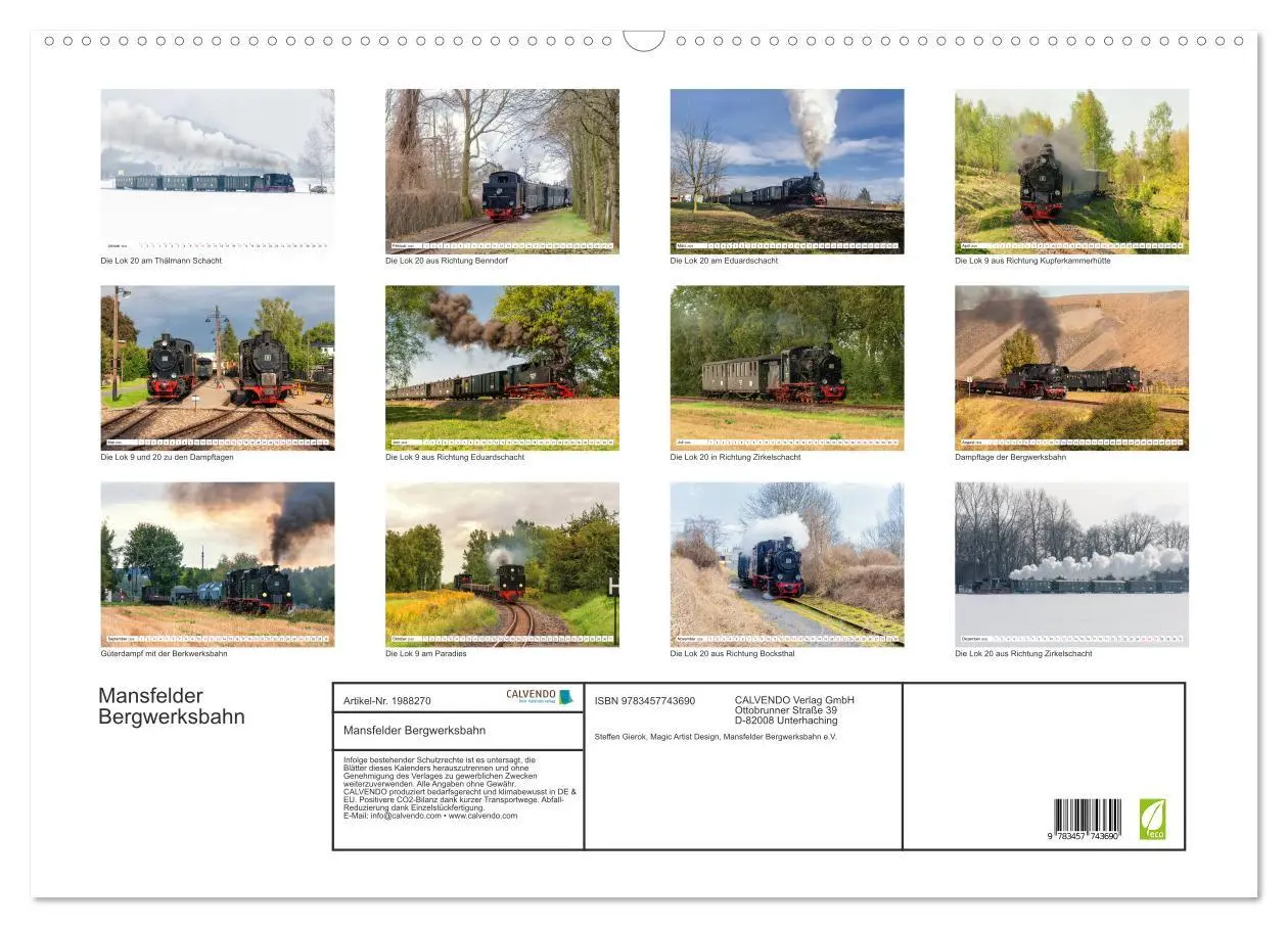 Bild: 9783457743690 | Mansfelder Bergwerksbahn (Wandkalender 2026 DIN A2 quer), CALVENDO...