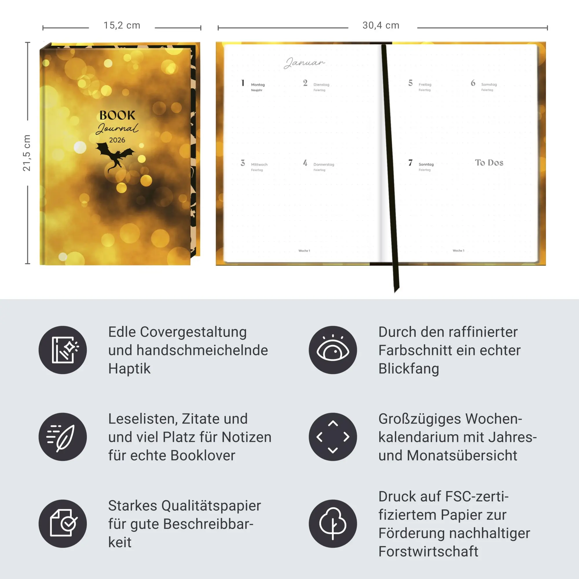 Bild: 9783756413690 | Fantasy Book Journal 2026 | Kalender | Kalenderbücher Heye | 284 S.