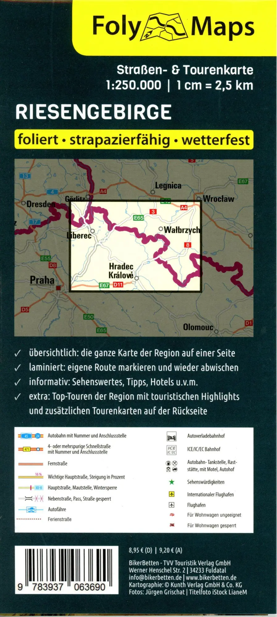Bild: 9783937063690 | FolyMaps Riesengebirge 1:250 000 | Straßen- und Tourenkarte | Deutsch
