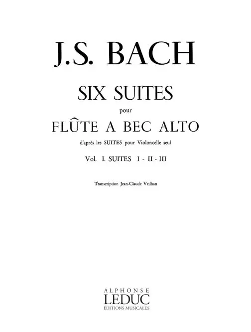 Cover: 9790046253690 | 6 Suites Vol.1 No.1-3 | Johann Sebastian Bach | Buch | Alphonse Leduc