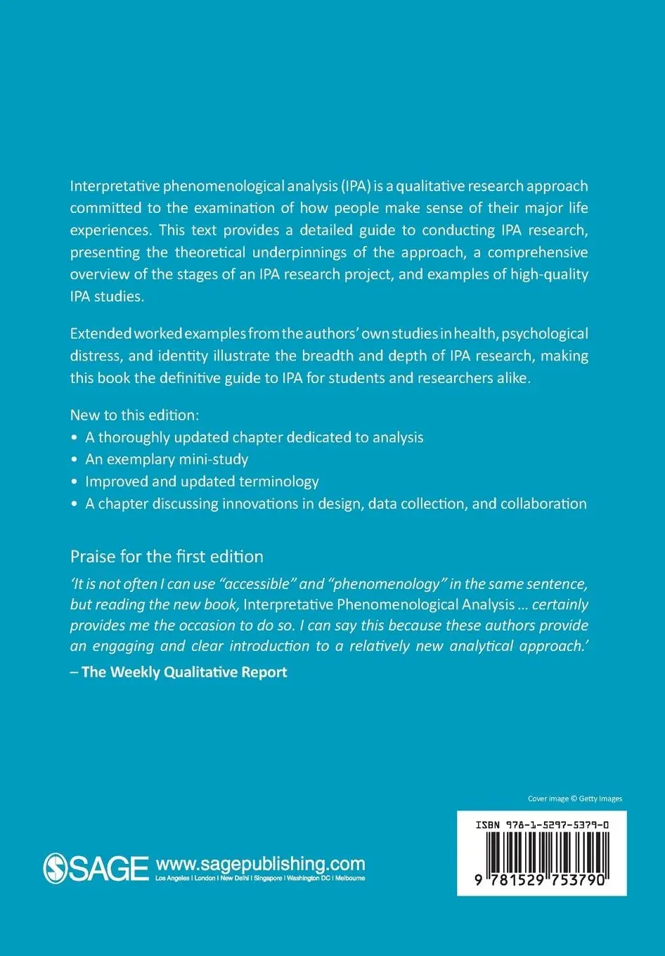 Rückseite: 9781529753790 | Interpretative Phenomenological Analysis | Theory, Method and Research