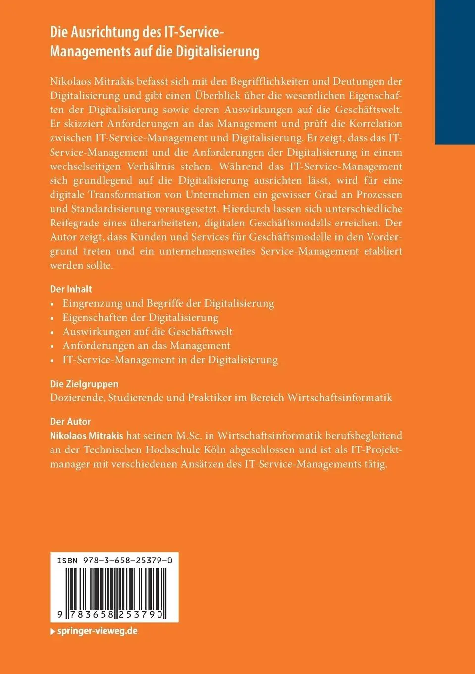 Rückseite: 9783658253790 | Die Ausrichtung des IT-Service-Managements auf die Digitalisierung