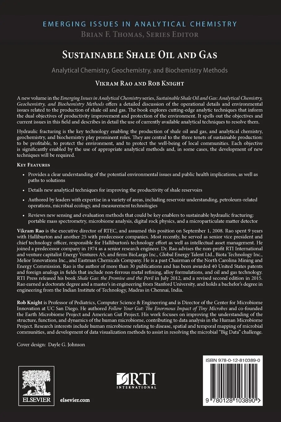 Rückseite: 9780128103890 | Sustainable Shale Oil and Gas | Vikram Rao (u. a.) | Taschenbuch