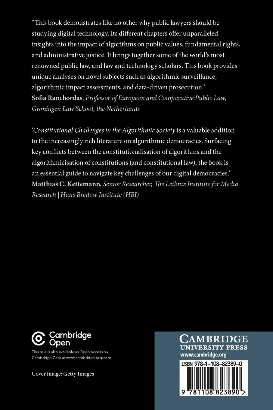 Rückseite: 9781108823890 | Constitutional Challenges in the Algorithmic Society | Taschenbuch
