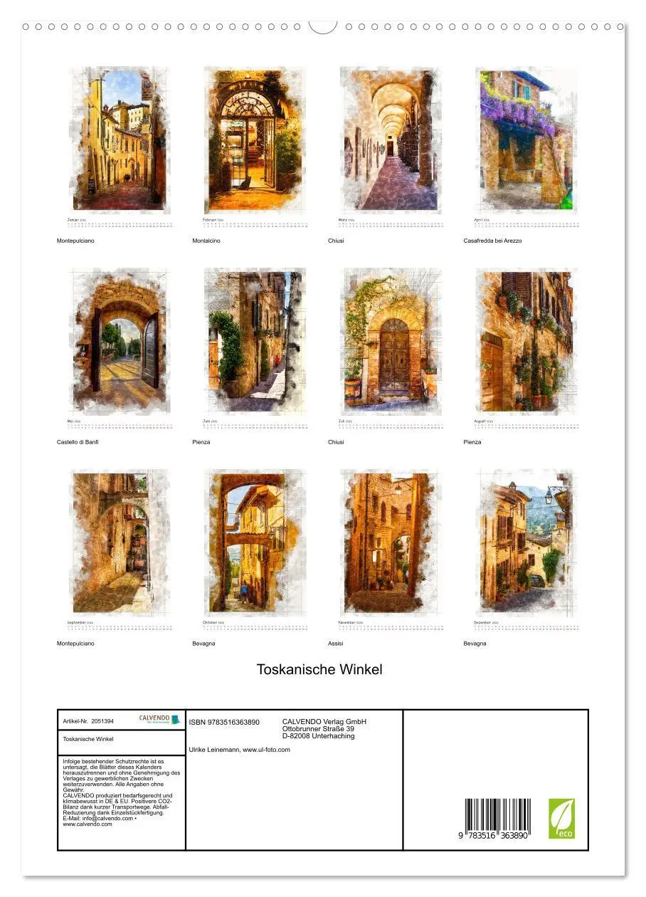 Bild: 9783516363890 | Toskanische Winkel (hochwertiger Premium Wandkalender 2026 DIN A2...