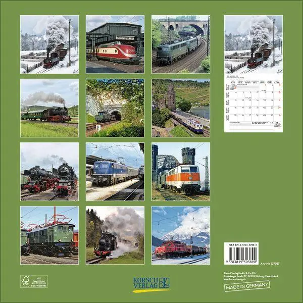 Bild: 9783819303890 | Eisenbahnen 2027 | Verlag Korsch | Kalender | 13 S. | Deutsch | 2027