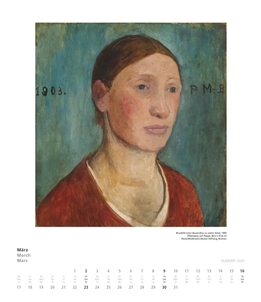 Bild: 4250809653990 | DUMONT - Paula Modersohn-Becker 2025 Kunstkalender, 34,5x40cm,...