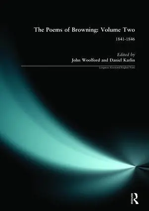 Cover: 9780582063990 | The Poems of Browning: Volume Two | 1841-1846 | John Woolford (u. a.)