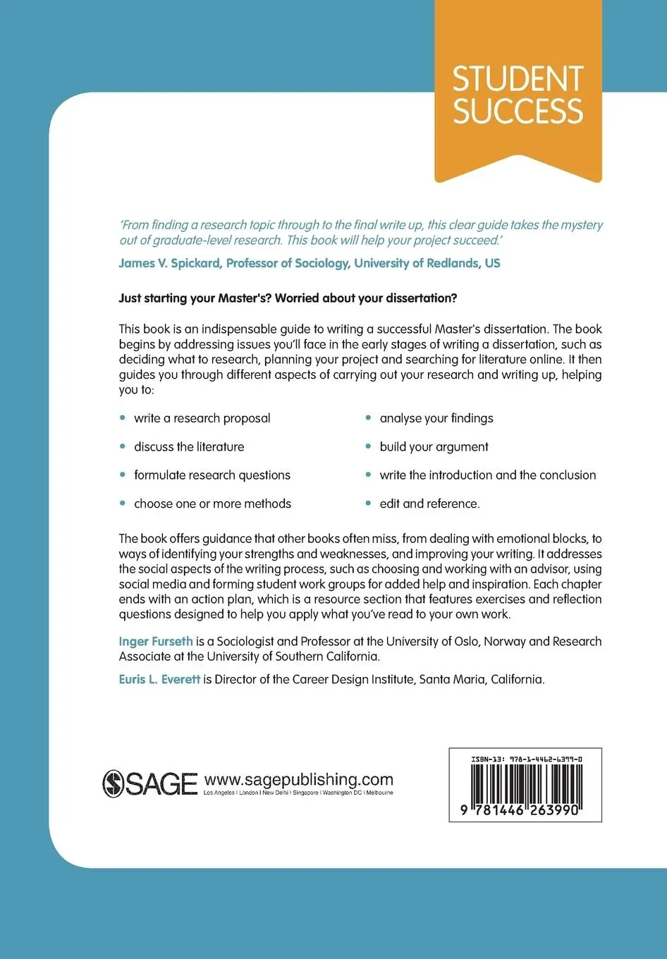 Rückseite: 9781446263990 | Doing Your Master's Dissertation | From Start to Finish | Taschenbuch