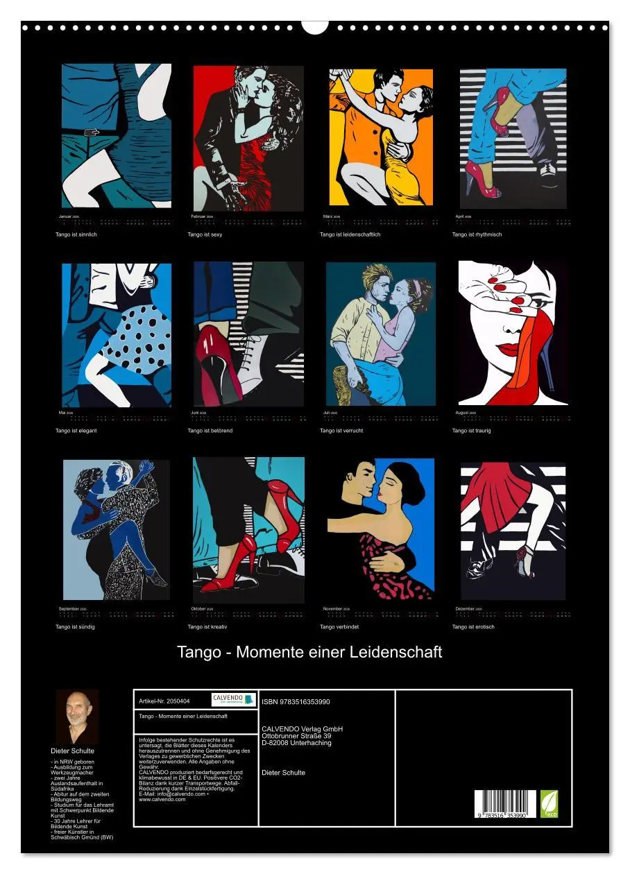 Bild: 9783516353990 | Tango - Momente einer Leidenschaft (Wandkalender 2026 DIN A2 hoch),...