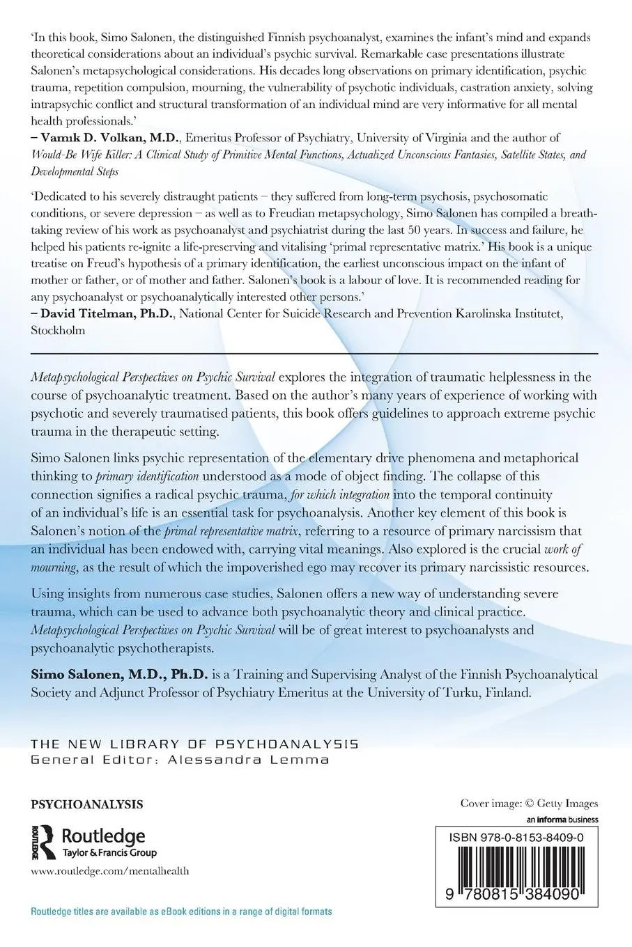 Rückseite: 9780815384090 | Metapsychological Perspectives on Psychic Survival | Simo Salonen