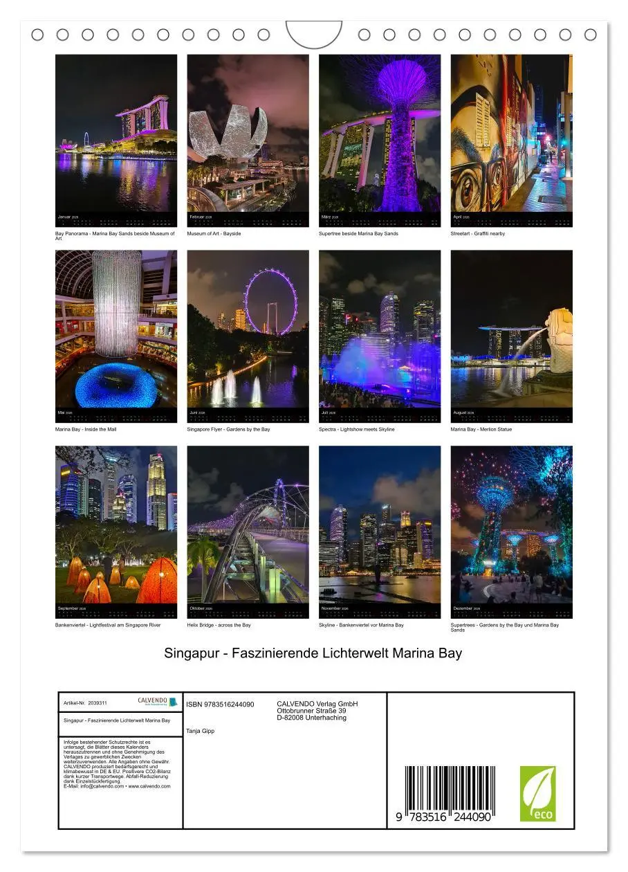 Bild: 9783516244090 | Singapur - Faszinierende Lichterwelt Marina Bay (Wandkalender 2026...