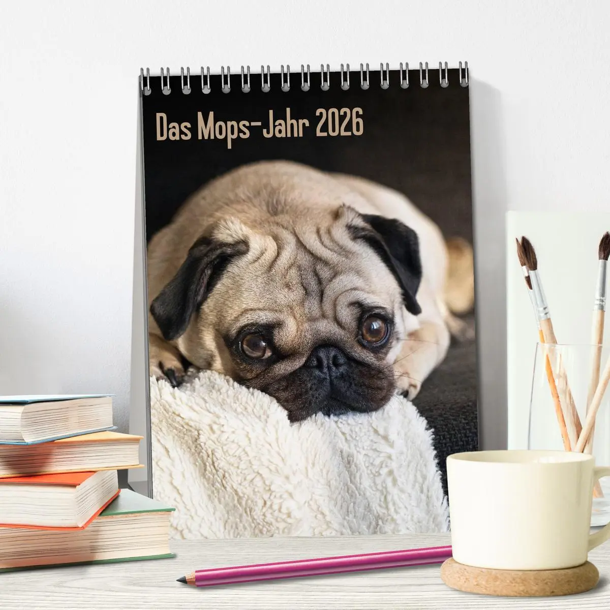 Bild: 9783516484090 | Das Mops-Jahr 2026 (Tischkalender 2026 DIN A5 hoch), CALVENDO...