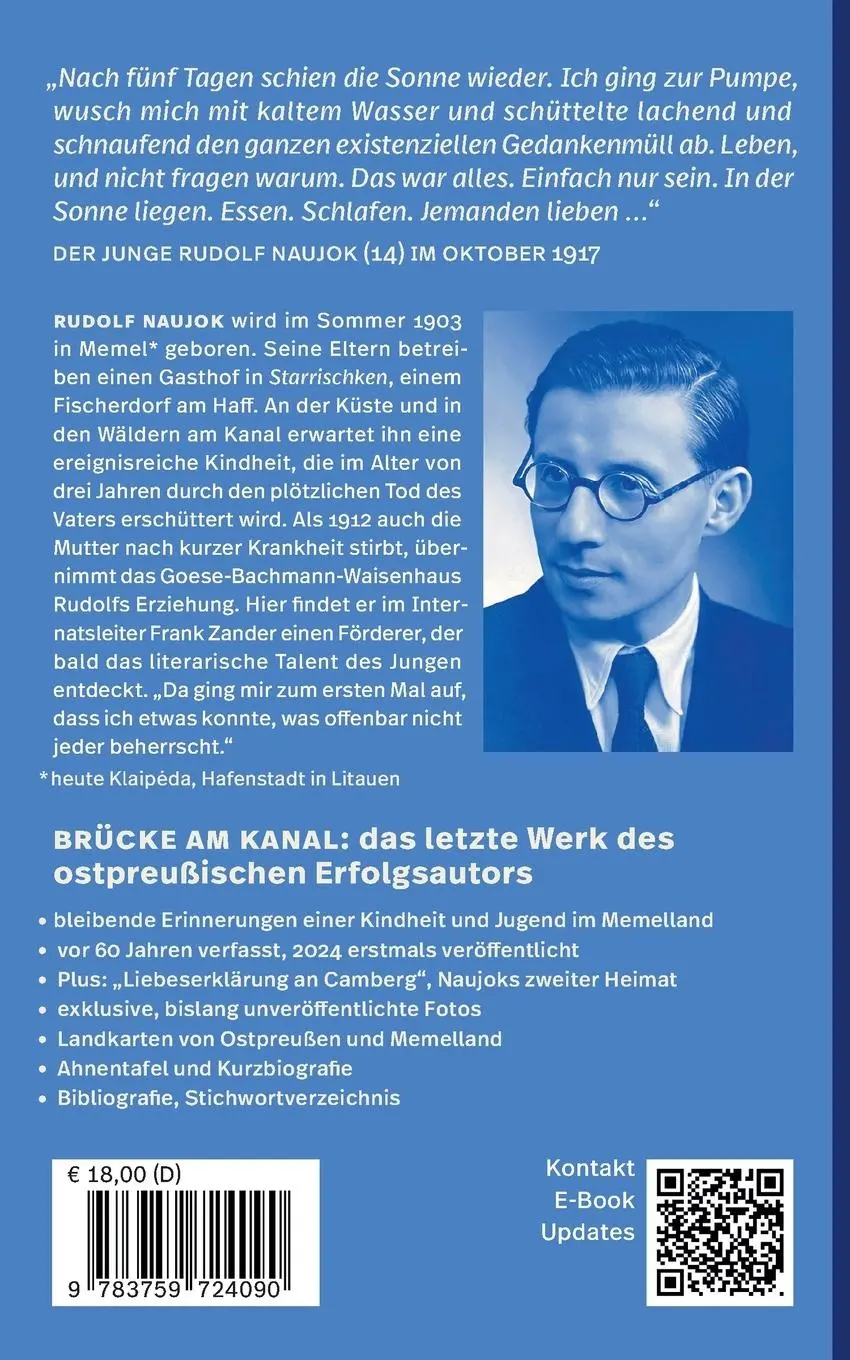 Rückseite: 9783759724090 | Brücke am Kanal | Meine Jugend im Memelland 1903-1918 | Rudolf Naujok
