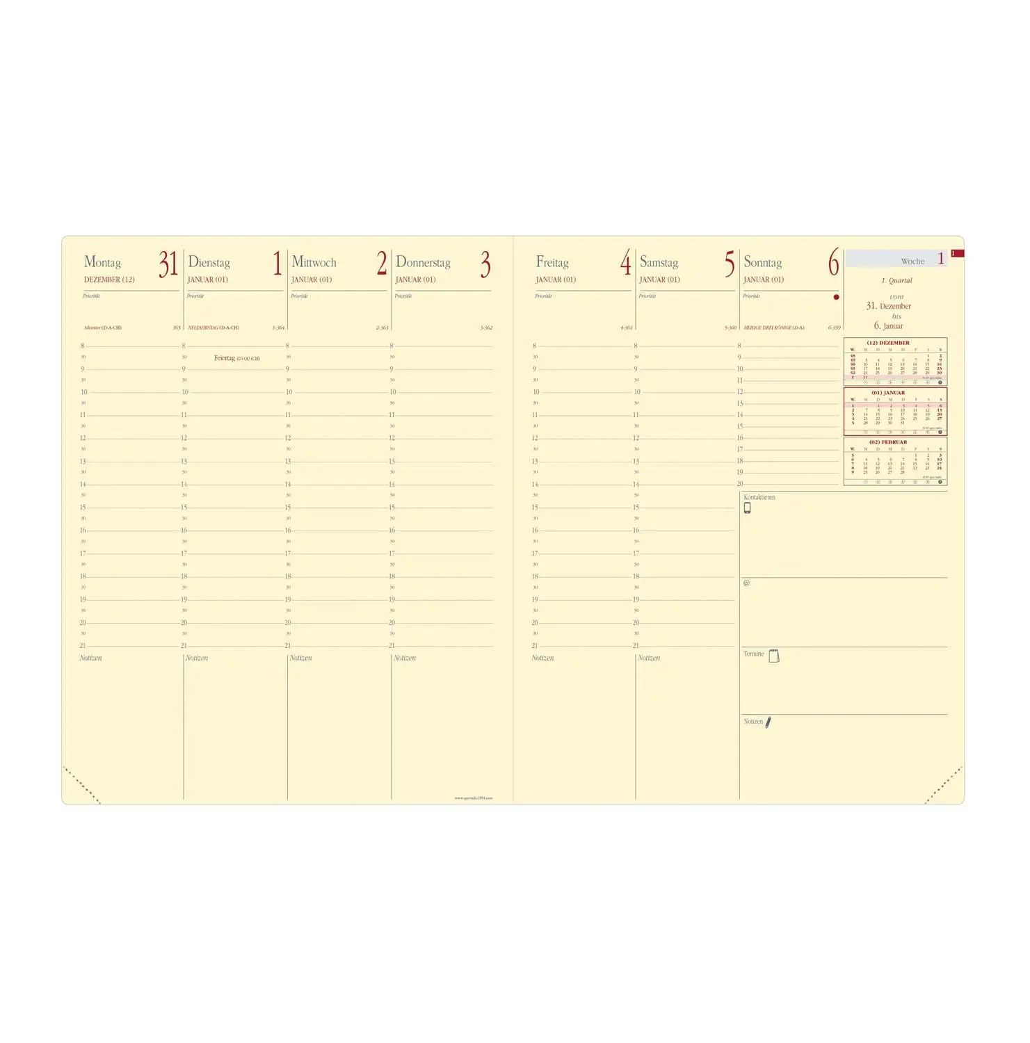 Bild: 3371010504190 | Pre Prestige Silk Wassergrün 2026 | Kalender im Schreibtischformat