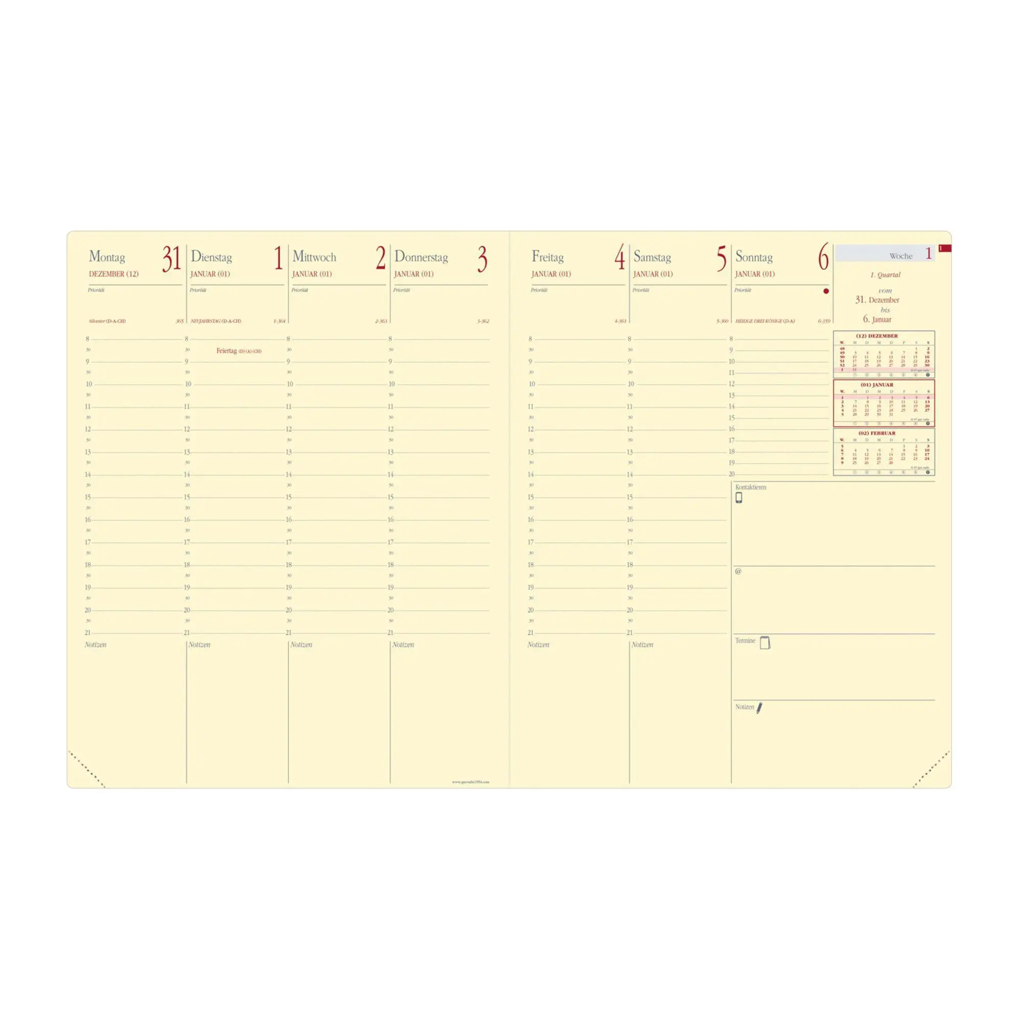 Bild: 3371010504190 | Pre Prestige Silk Wassergrün 2026 | Kalender im Schreibtischformat