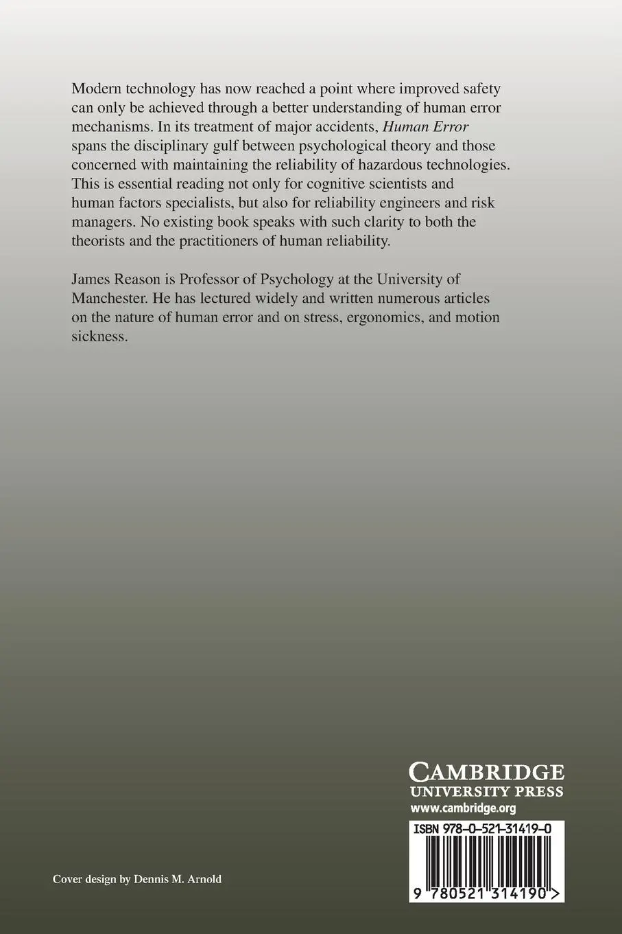 Rückseite: 9780521314190 | Human Error | James Reason | Taschenbuch | Kartoniert / Broschiert