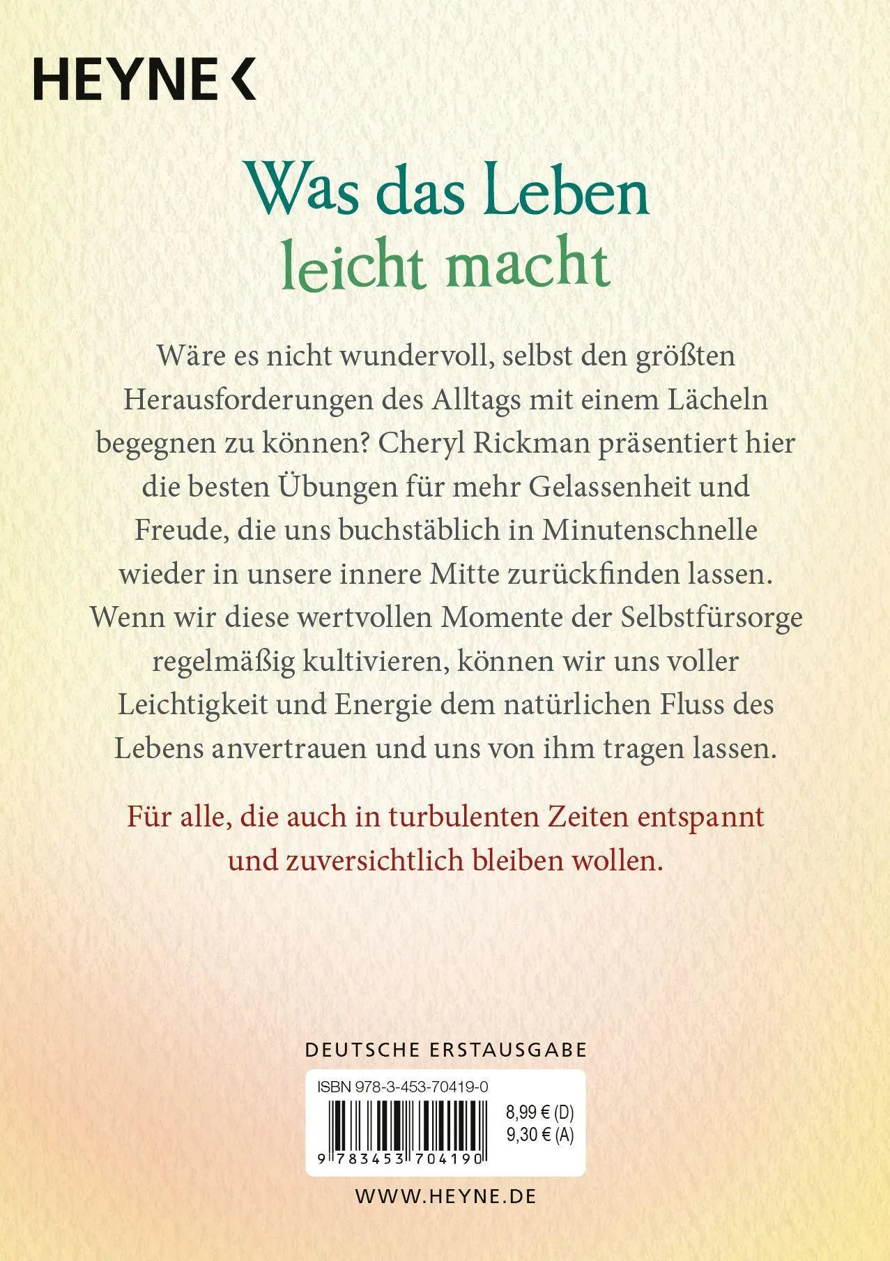 Bild: 9783453704190 | Das kleine Buch der Leichtigkeit | Cheryl Rickman | Buch | 96 S.