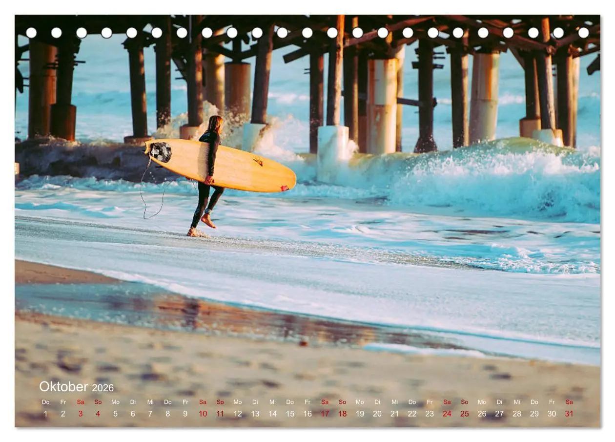 Bild: 9783457834190 | Surfen - die perfekte Welle (Tischkalender 2026 DIN A5 quer),...