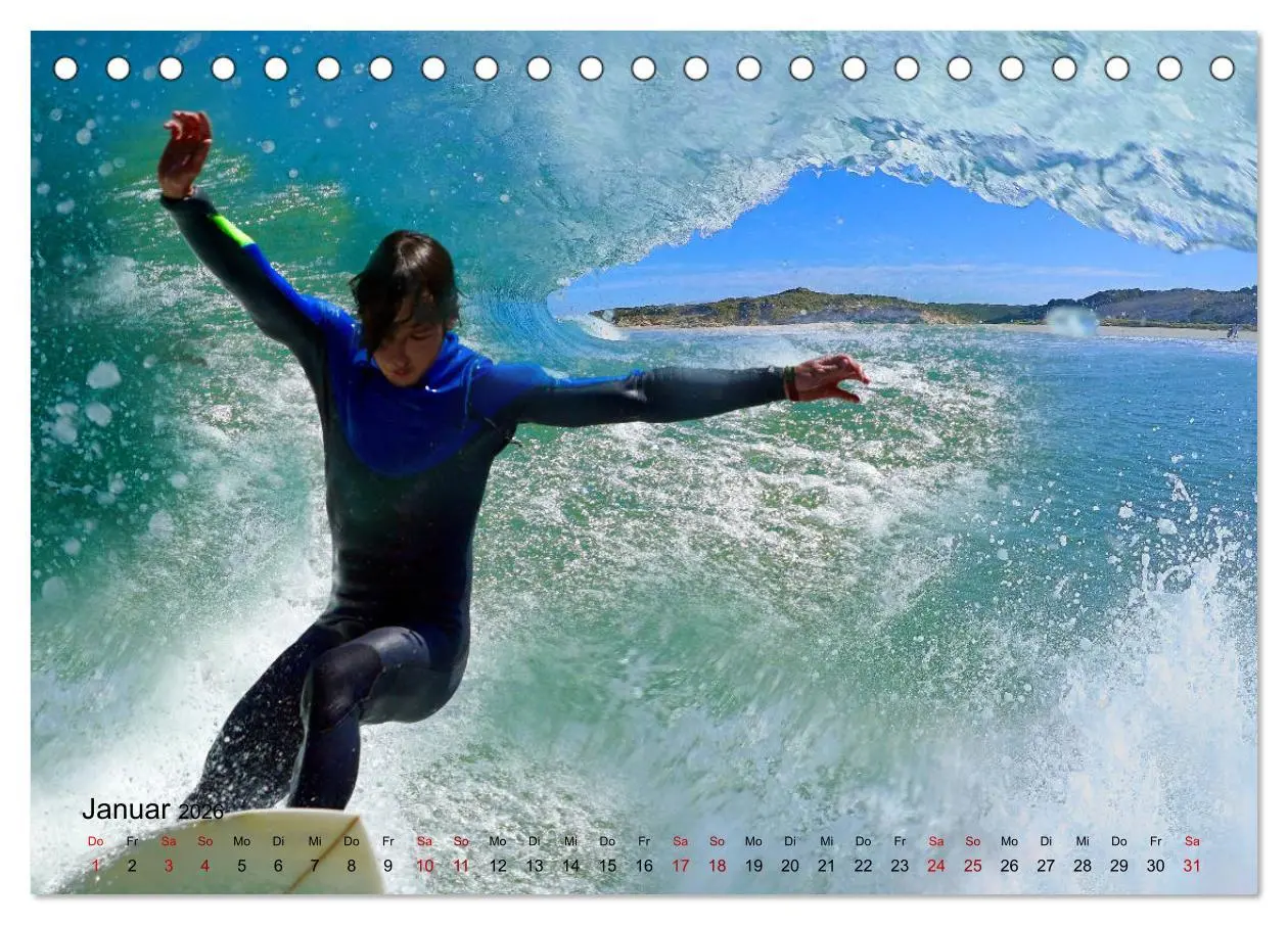 Bild: 9783457834190 | Surfen - die perfekte Welle (Tischkalender 2026 DIN A5 quer),...
