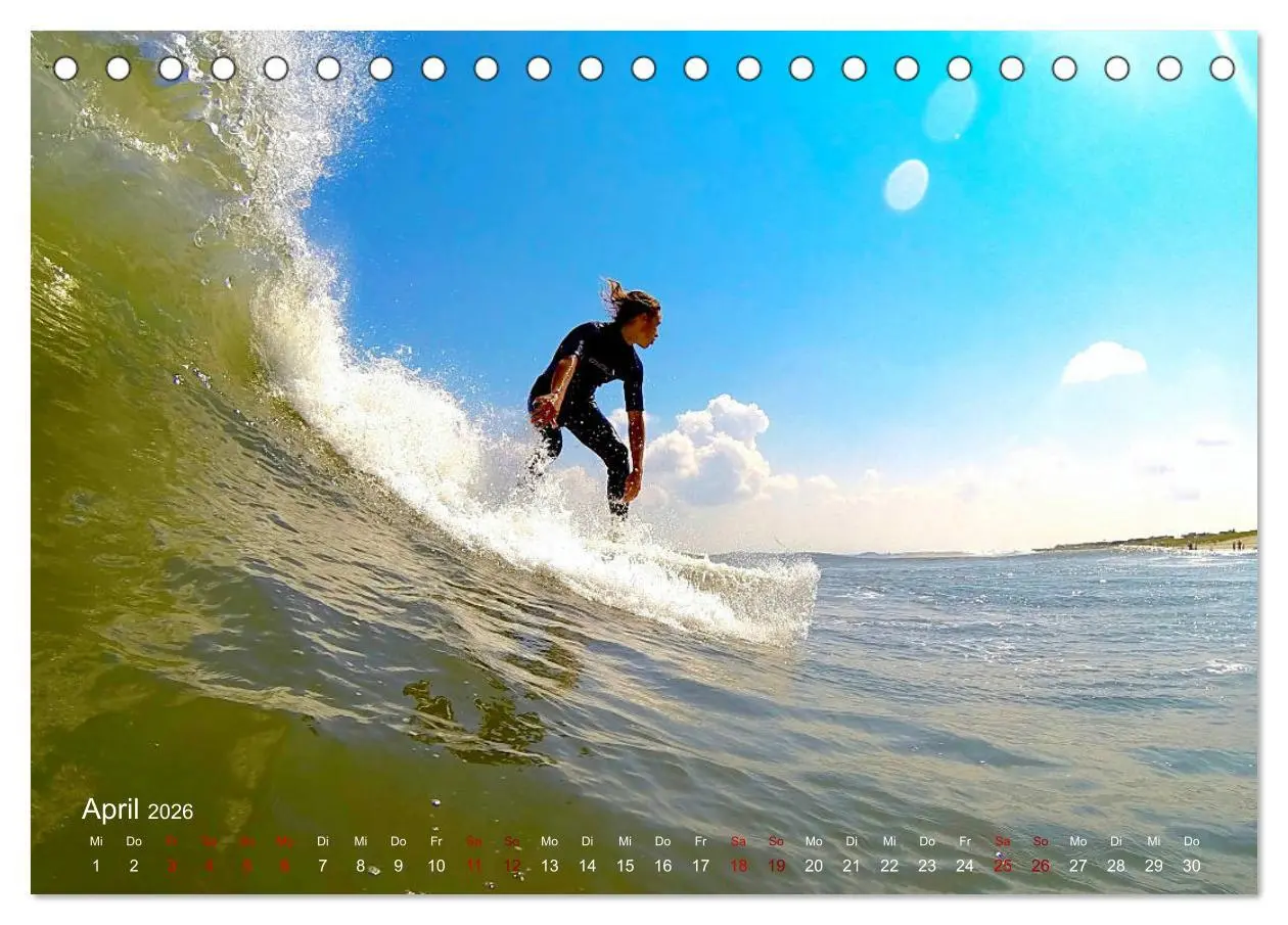 Bild: 9783457834190 | Surfen - die perfekte Welle (Tischkalender 2026 DIN A5 quer),...