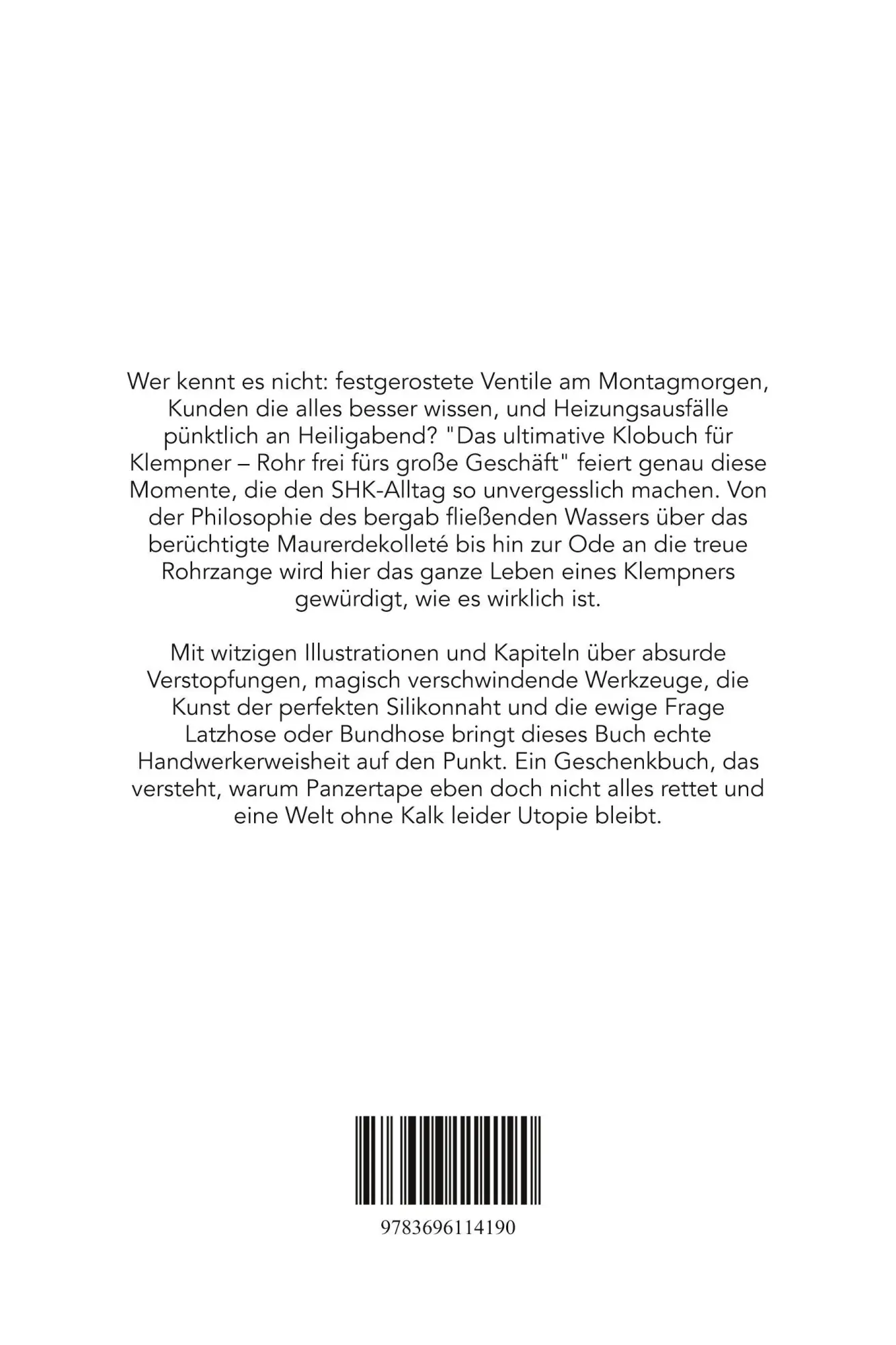 Rückseite: 9783696114190 | Das ultimative Klobuch für Klempner | Rohr frei fürs große Geschäft