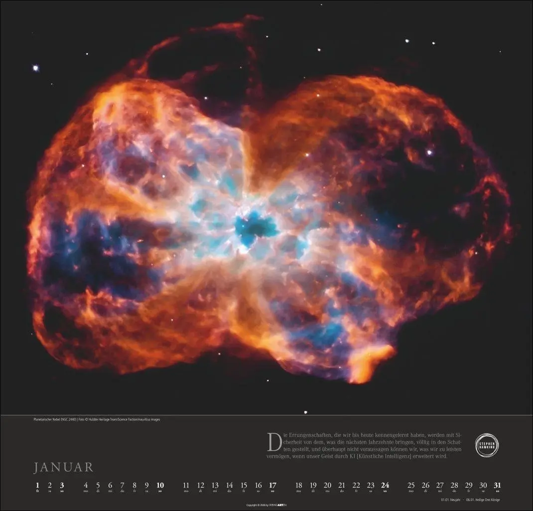 Bild: 9783839904190 | Stephen Hawking Kalender 2027 - Mein Universum | Kalender | 14 S.