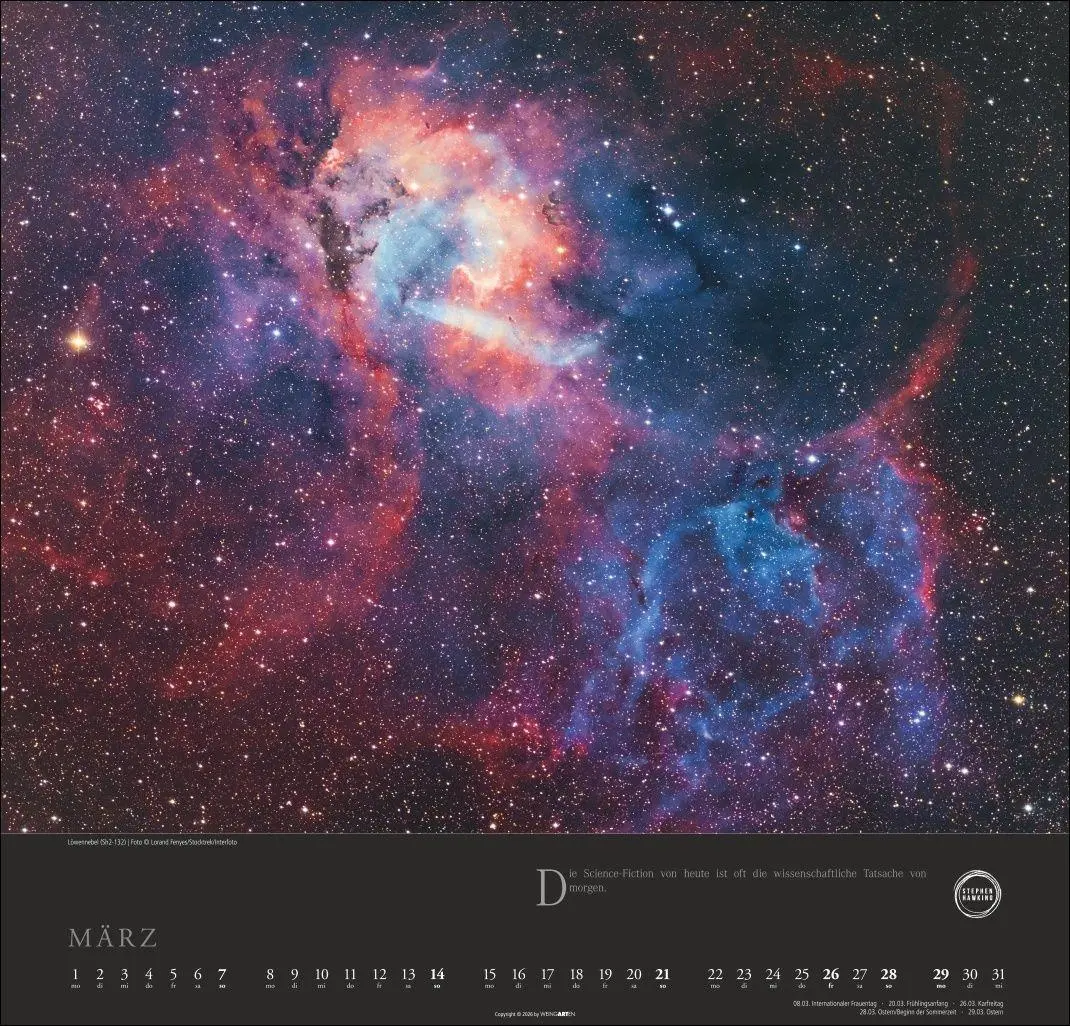 Bild: 9783839904190 | Stephen Hawking Kalender 2027 - Mein Universum | Kalender | 14 S.