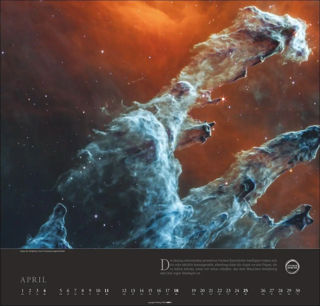 Bild: 9783839904190 | Stephen Hawking Kalender 2027 - Mein Universum | Kalender | 14 S.