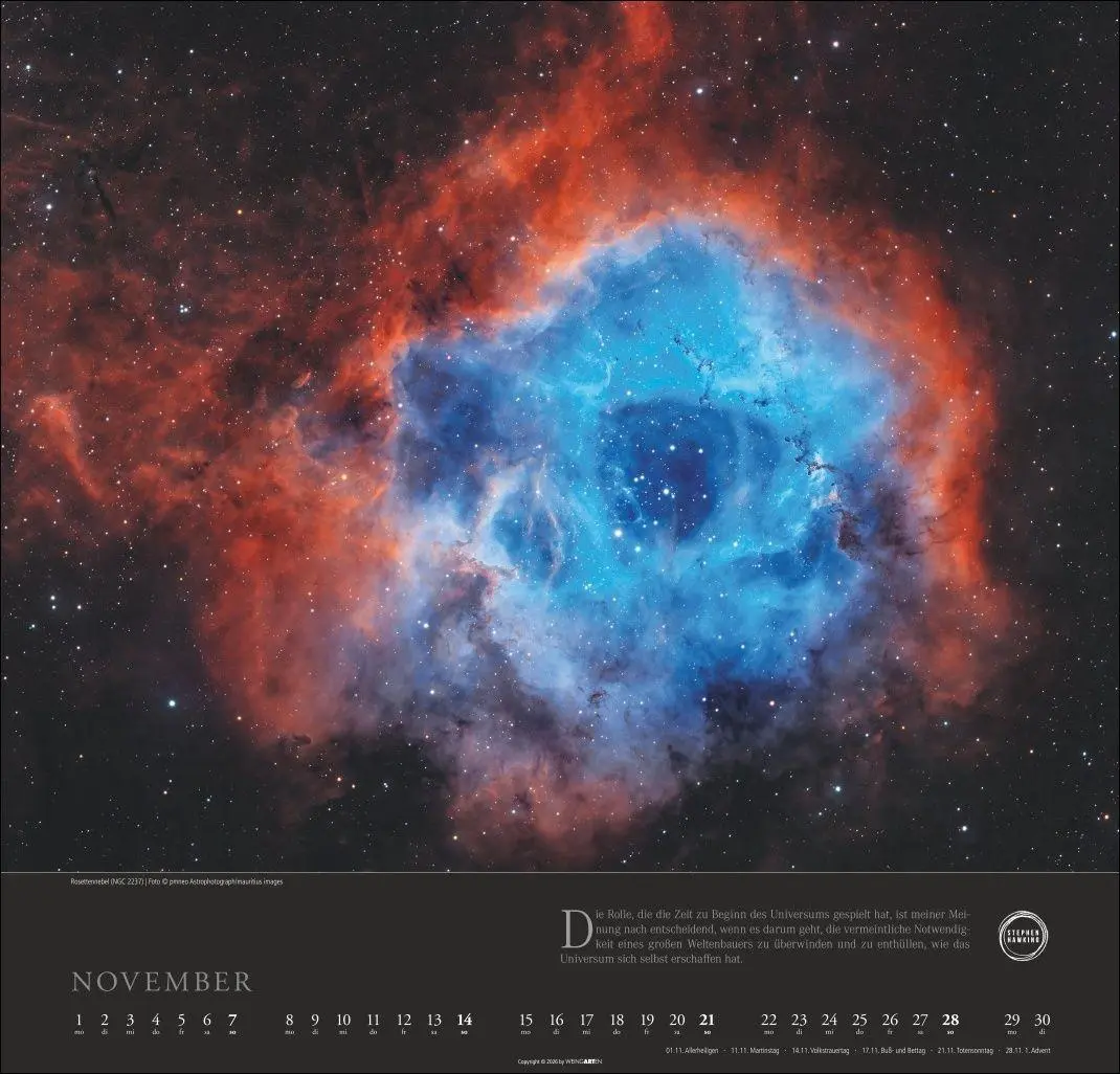 Bild: 9783839904190 | Stephen Hawking Kalender 2027 - Mein Universum | Kalender | 14 S.