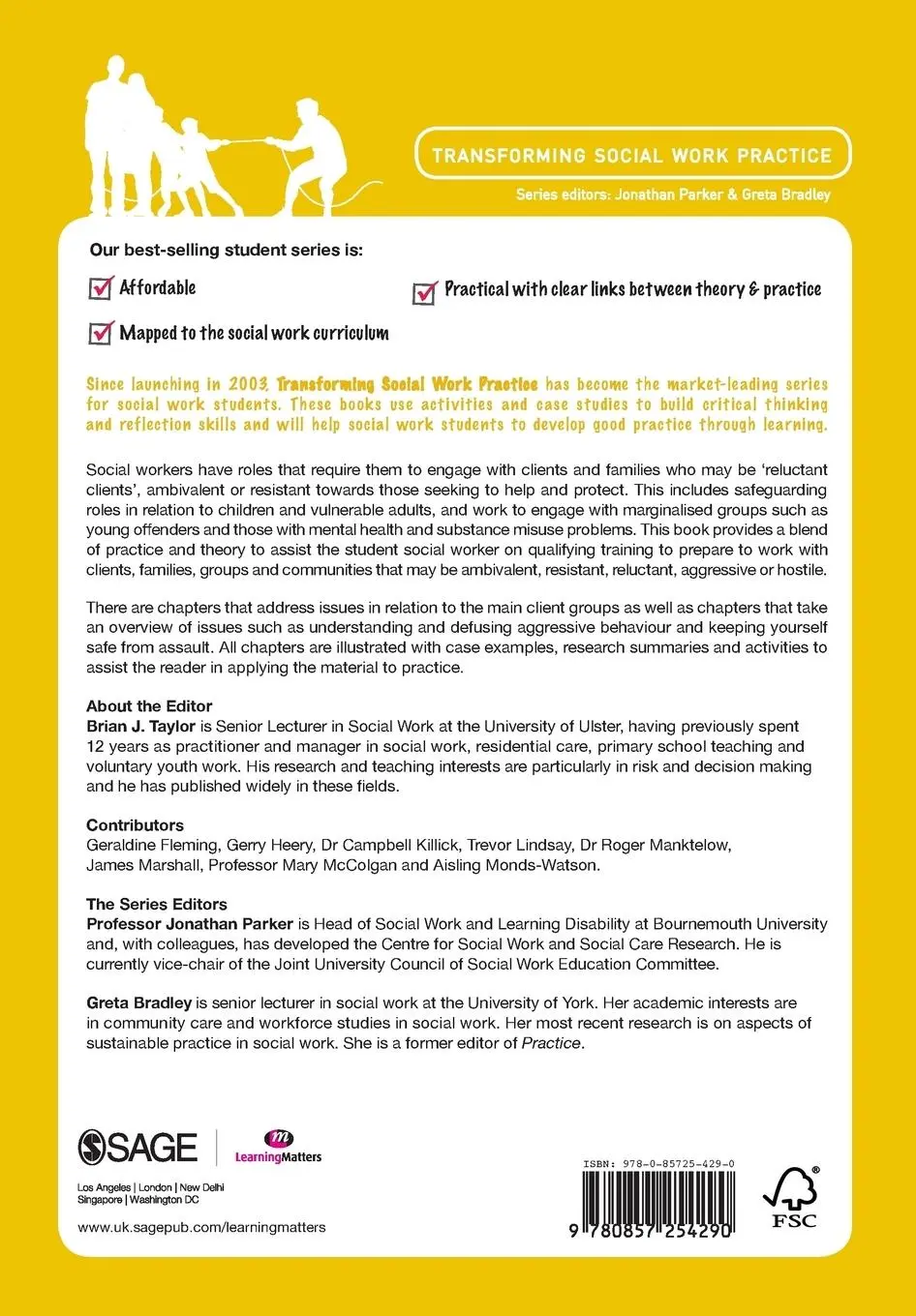Rückseite: 9780857254290 | Working with Aggression and Resistance in Social Work | Taylor | Buch