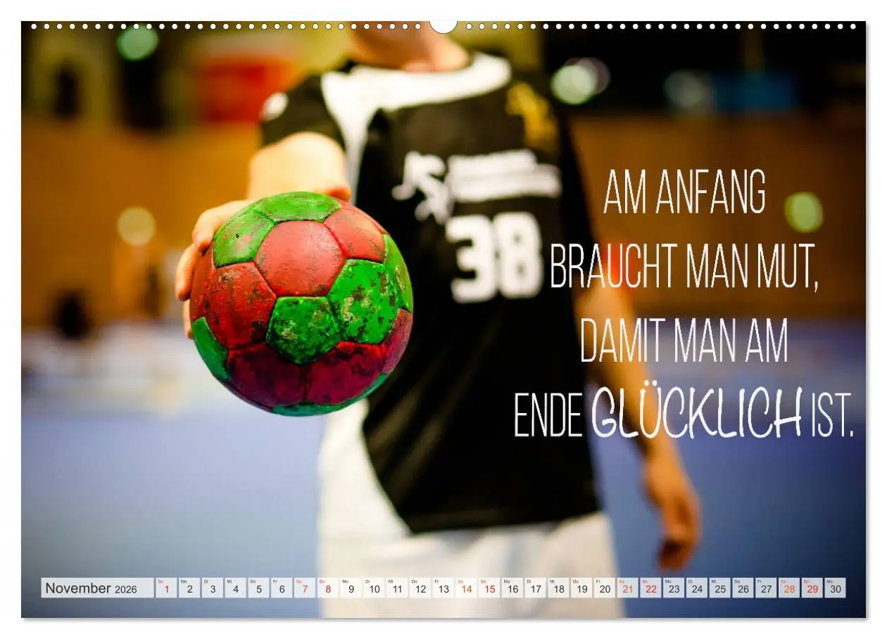 Bild: 9783457684290 | Positive Gedanken - Motivation und Handball (Wandkalender 2026 DIN...