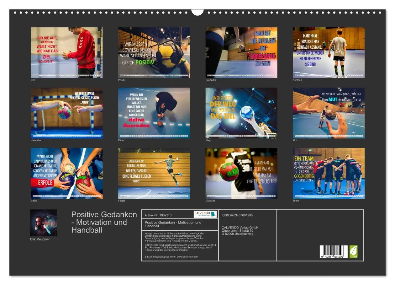 Bild: 9783457684290 | Positive Gedanken - Motivation und Handball (Wandkalender 2026 DIN...