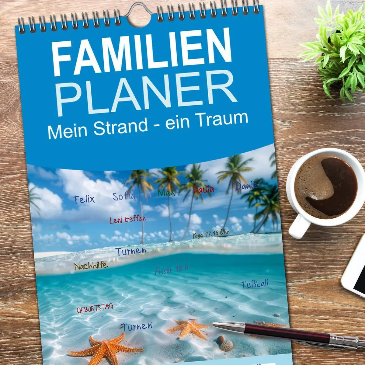 Bild: 9783516604290 | Familienplaner 2026 - Mein Strand - ein Traum mit 5 Spalten...