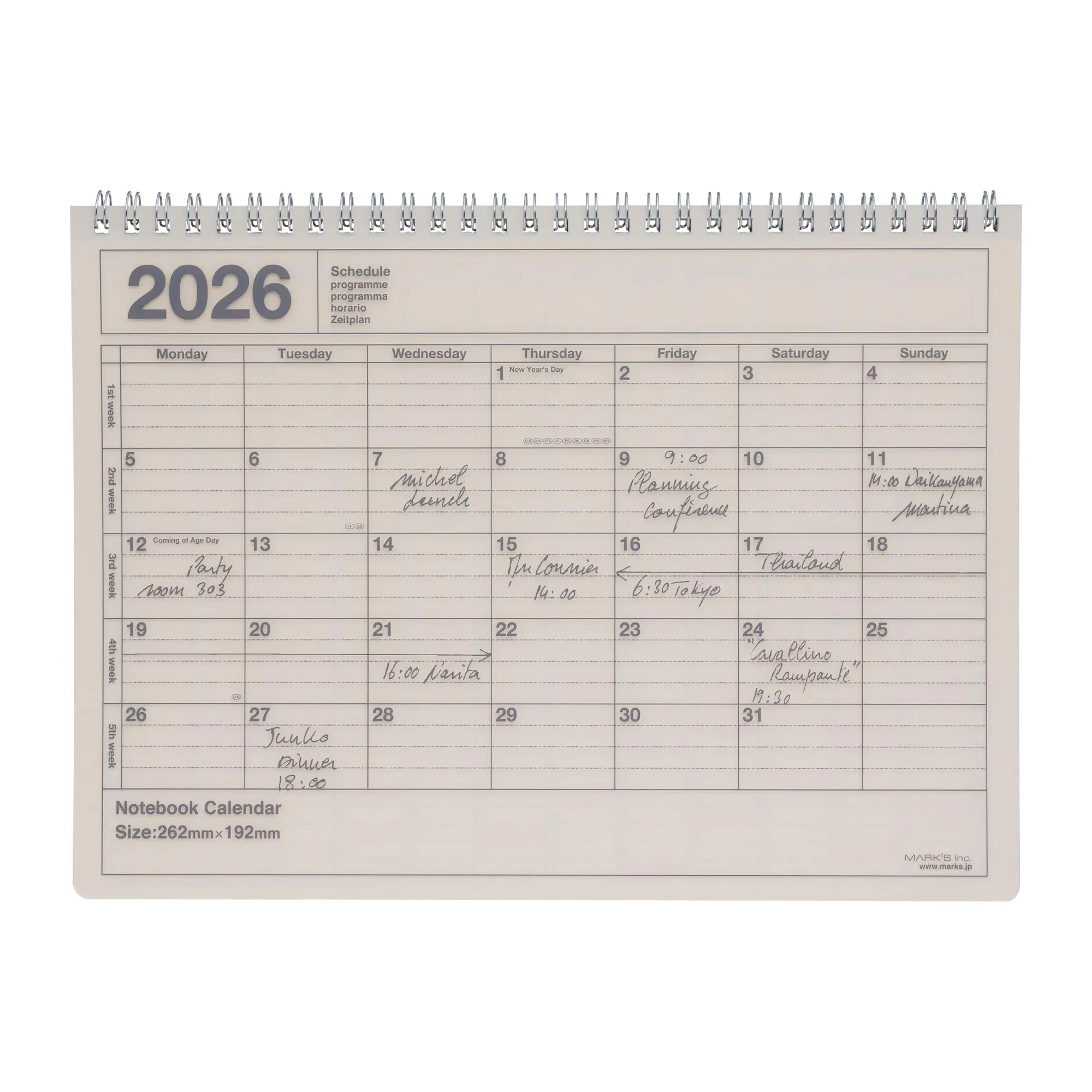 Cover: 4550045144390 | MARK'S 2026 Tischkalender, M // Ivory | MARK'S Inc. | Kalender | 2026