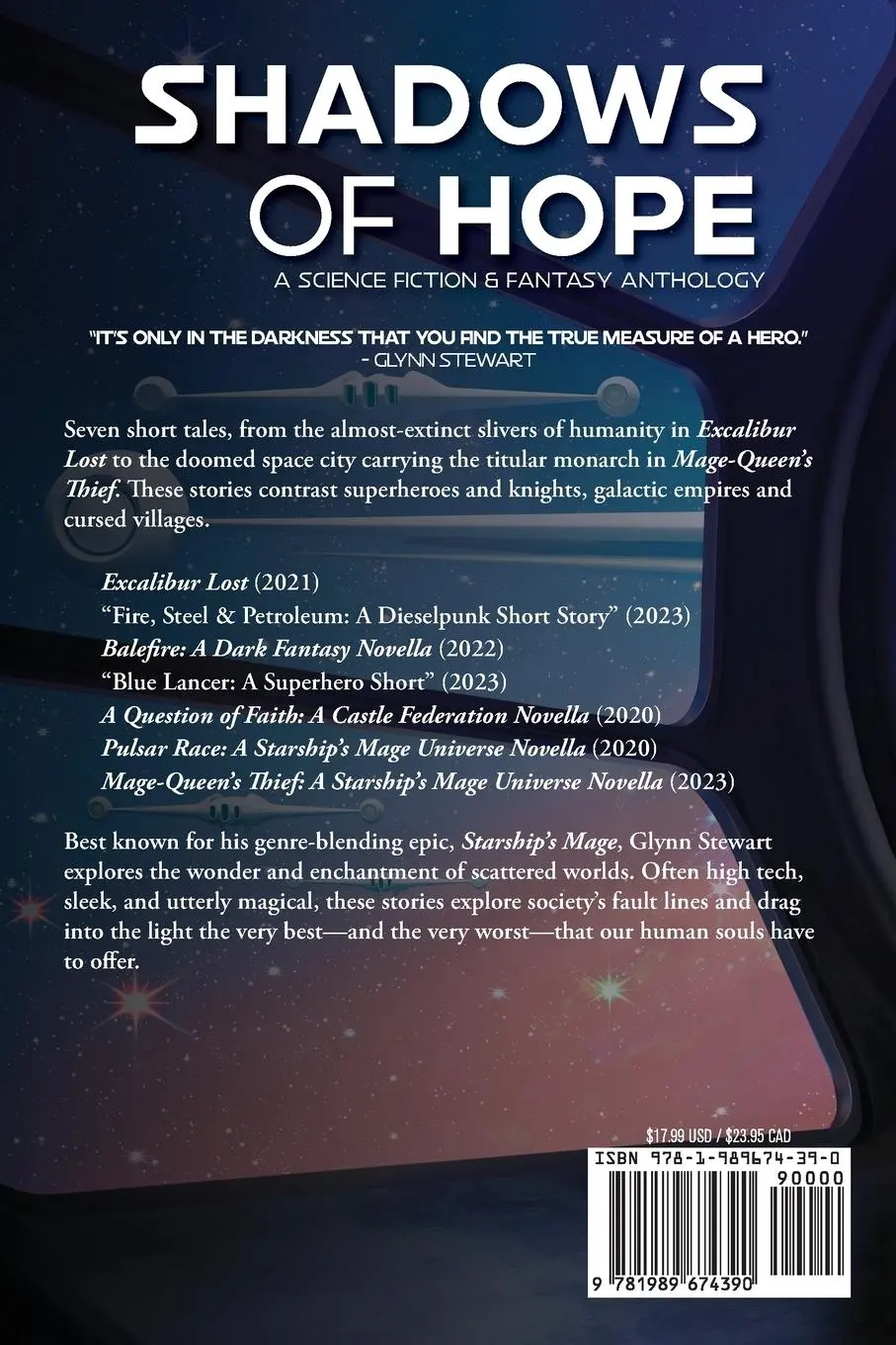 Rückseite: 9781989674390 | Shadows of Hope | A Science Fiction and Fantasy Anthology | Stewart