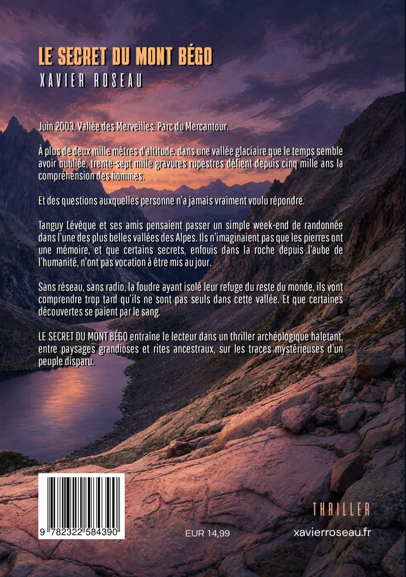 Rückseite: 9782322584390 | Le secret du Mont Bégo | Xavier Roseau | Taschenbuch | Französisch