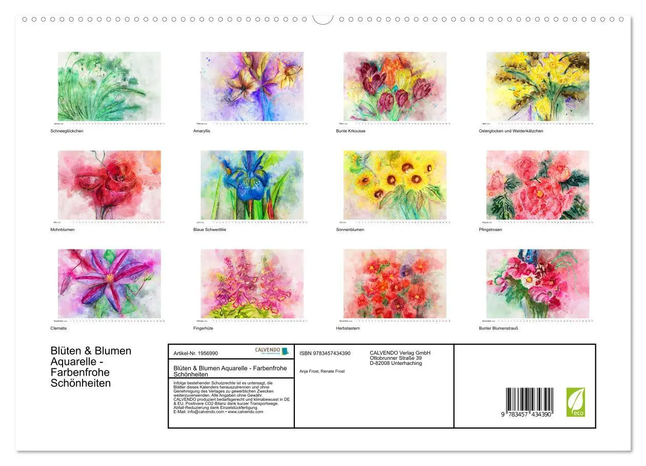 Bild: 9783457434390 | Blüten &amp; Blumen Aquarelle - Farbenfrohe Schönheiten (hochwertiger...