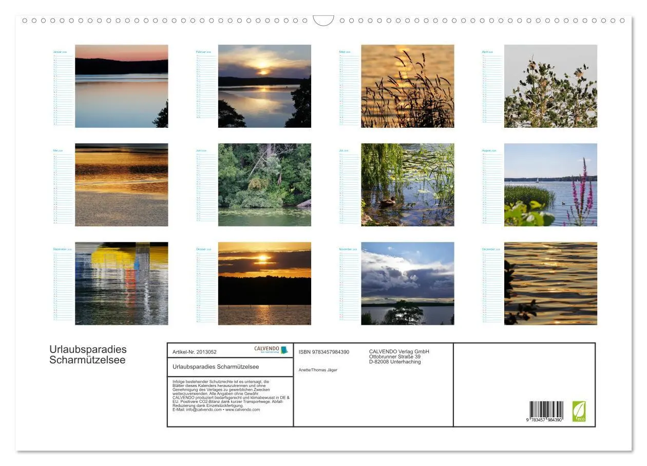 Bild: 9783457984390 | Urlaubsparadies Scharmützelsee (Wandkalender 2026 DIN A2 quer),...